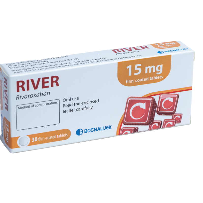 River Film Coated Tablets 15mg
• Contains: Rivaroxaban
• Dose: Dependent under Doctor's orders.