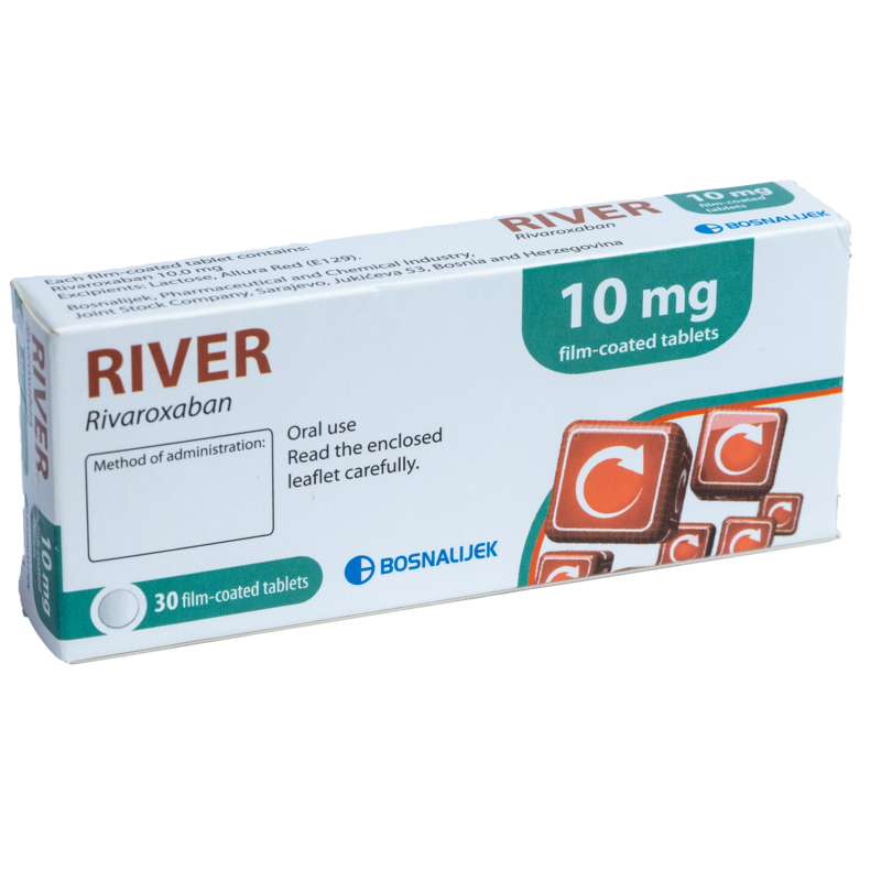 River Film Coated Tablets 10mg
• Contains: Rivaroxaban
• Dose: Dependent under Doctor's orders.