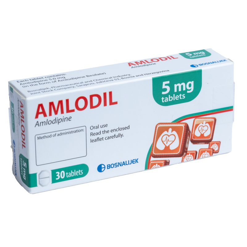 Amlodil Tablets 5mg
• Contains: Amlodipine besylate
• Indication: Hypertension, Chronic Stable Angina Pectoris, Vasospastic (Prinzmetal's) Angina.